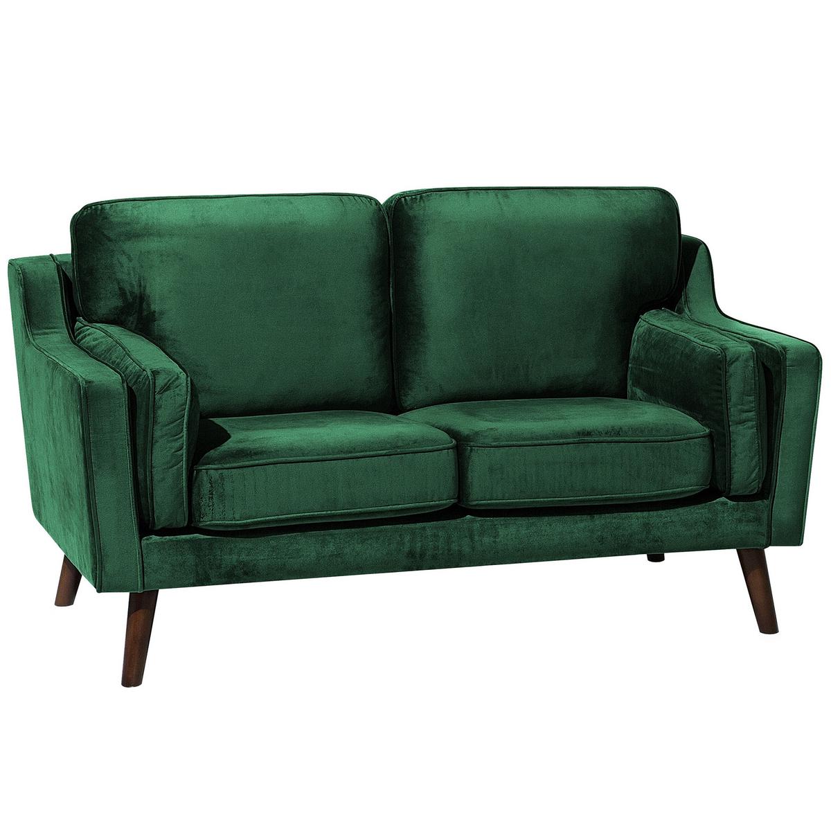 2-SITZER-SOFA Samtstoff Grün Lokka - Hellgrün, Textil (150/85/83cm) - Beliani