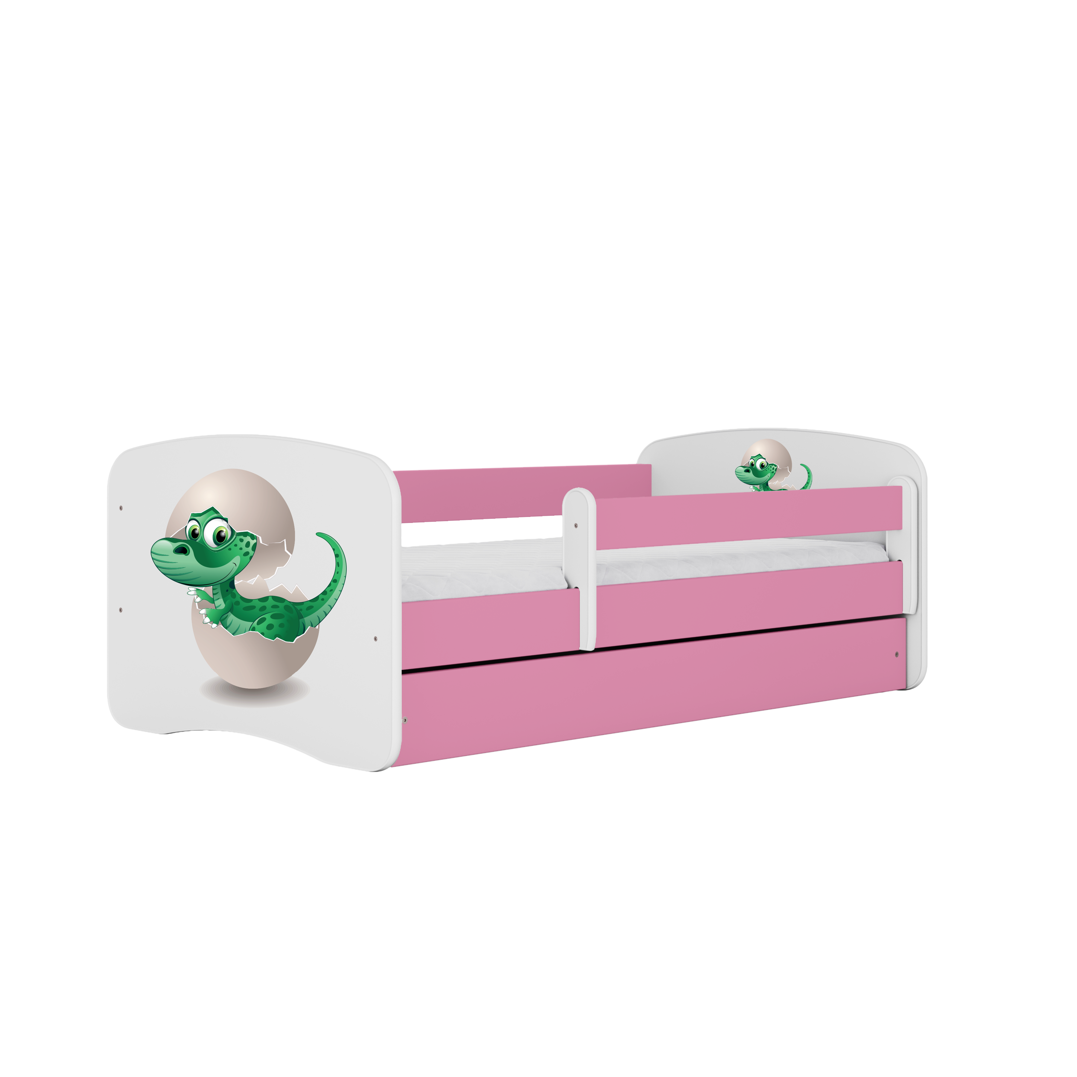 KINDERBETT Kleindino mit Schublade und Matratze 140/70 - Rosa, Holzwerkstoff (70/140cm) - RAUMHIRSCH FURNITURE