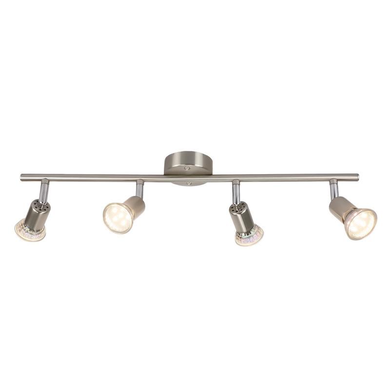 DECKENSTRAHLER 4-flammig Levin 54/15/3.2cm - Silberfarben, Metall (54/15/3.2cm) - Nettlife