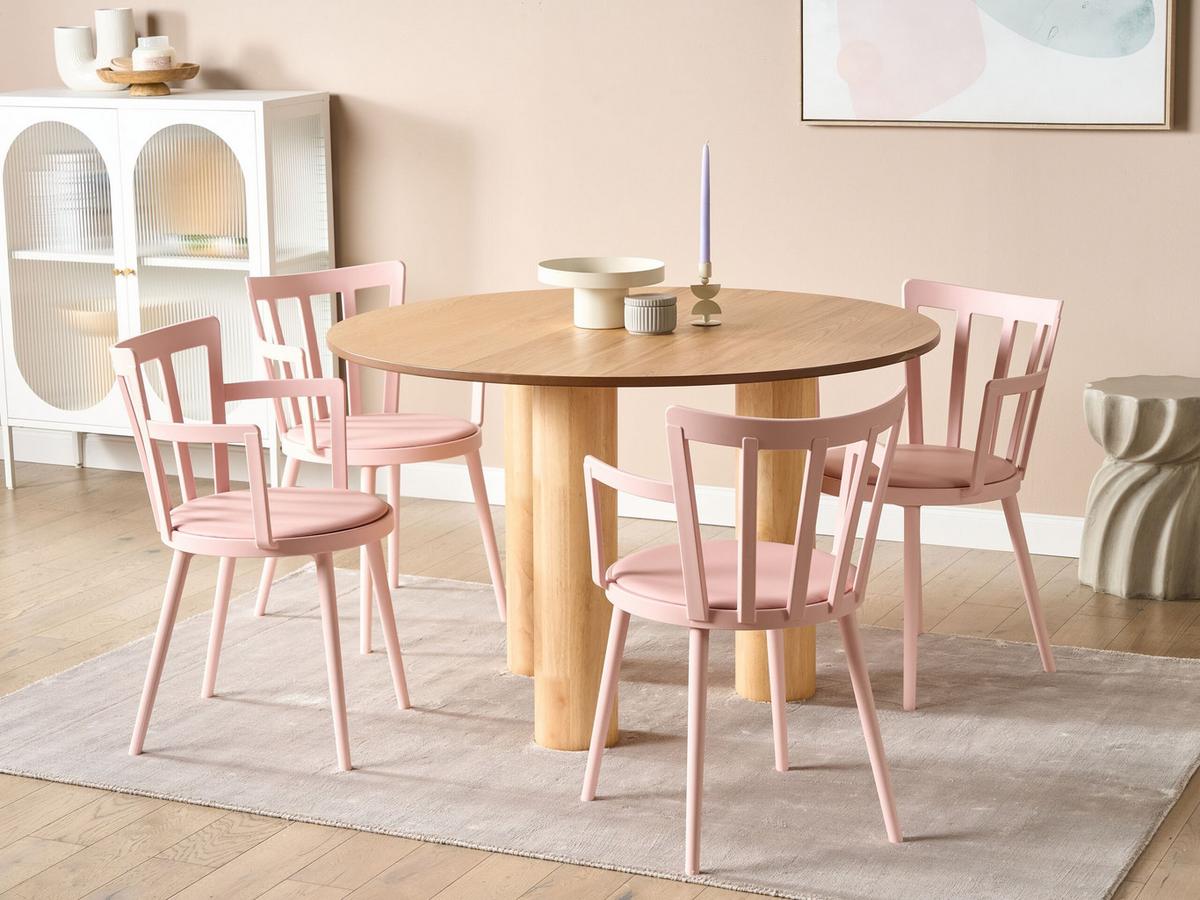 ESSZIMMERSTUHL 4er-Set Kunststoff Rosa Morill - Pink, Kunststoff (45/77/52cm) - Beliani