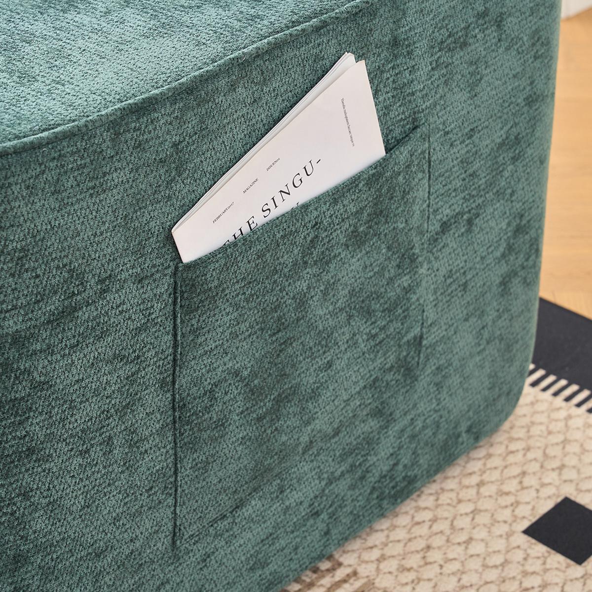 CHAISE LONGUE premium chenille relaxliege montagefrei - Grün, Textil (144/65/112cm) - Urban Meuble