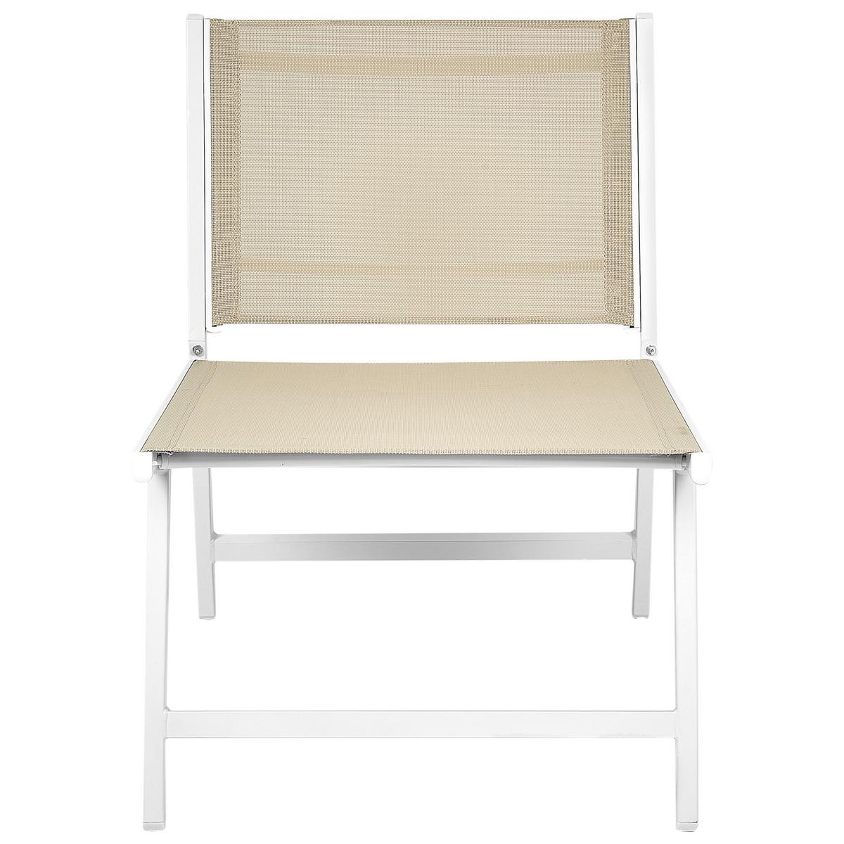 GARTENSTUHL Beige Marceddi - Beige/Weiß, Textil (54/70/60cm) - Beliani