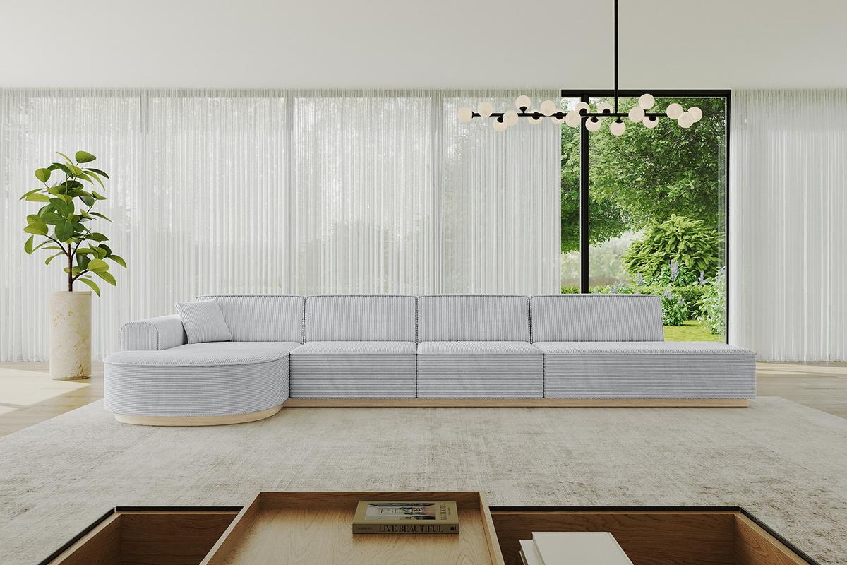 ECKSOFA Ottomane Links ARRIO-L3 - 413x171x83 cm Grau - Grau, Holzwerkstoff/Textil (413/171cm) - ALTDECOR