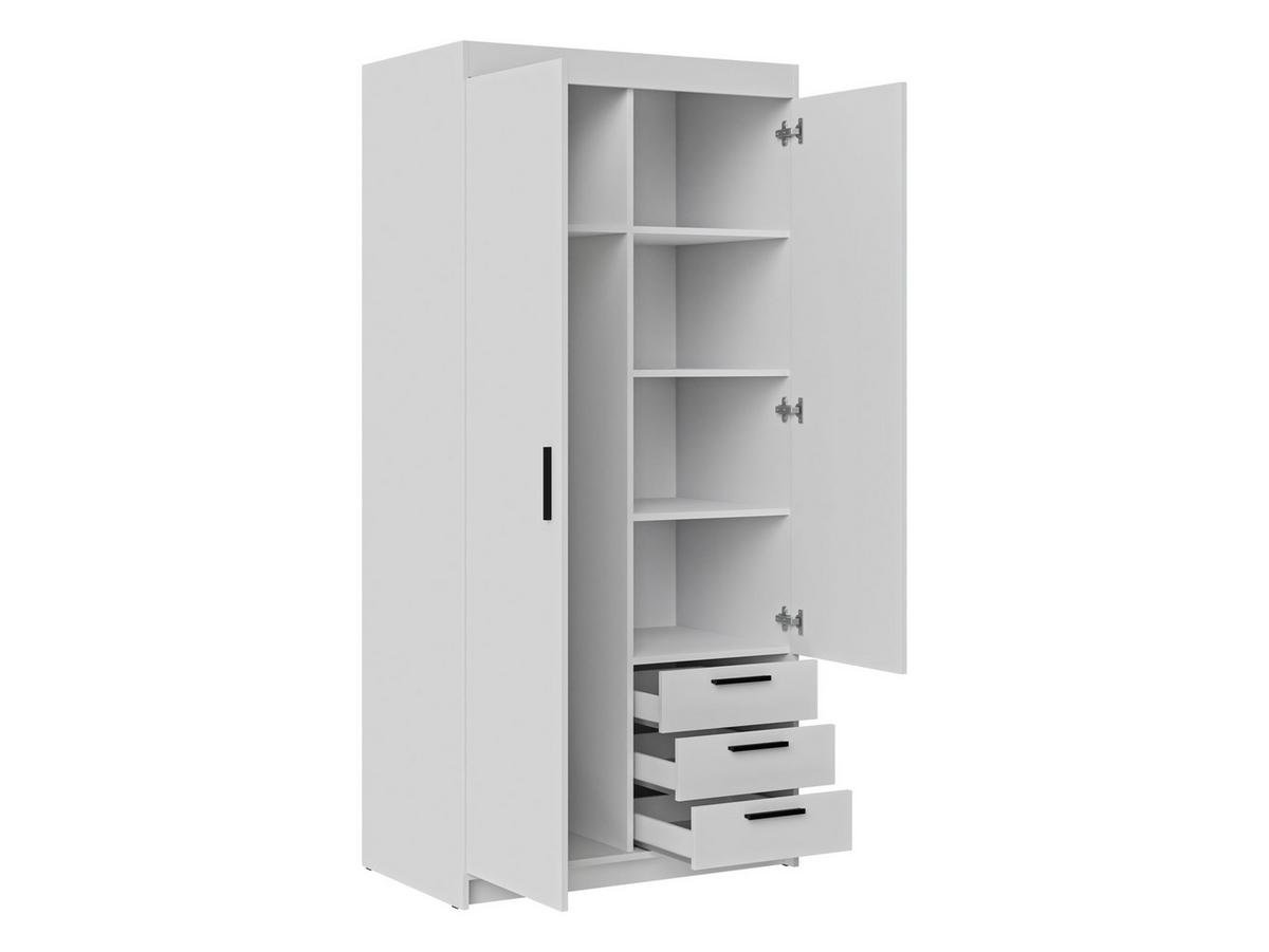 KLEIDERSCHRANK Elena 2D3S - Eichefarben/Schwarz, Holzwerkstoff/Kunststoff (90/191/53cm) - MIRJAN24
