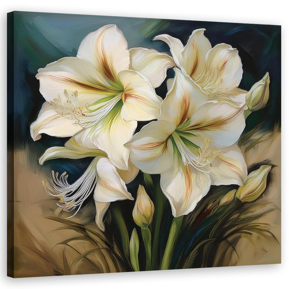 WANDBILD blumenstrauß weiß - Weiß, Textil (50/50cm) - Feeby