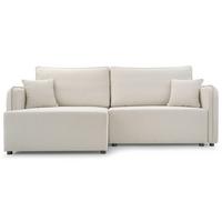 ECKSOFA Kassian, Creme Strukturstoff, linksseitig - Creme/Schwarz, Kunststoff/Textil (227/147cm) - Selsey