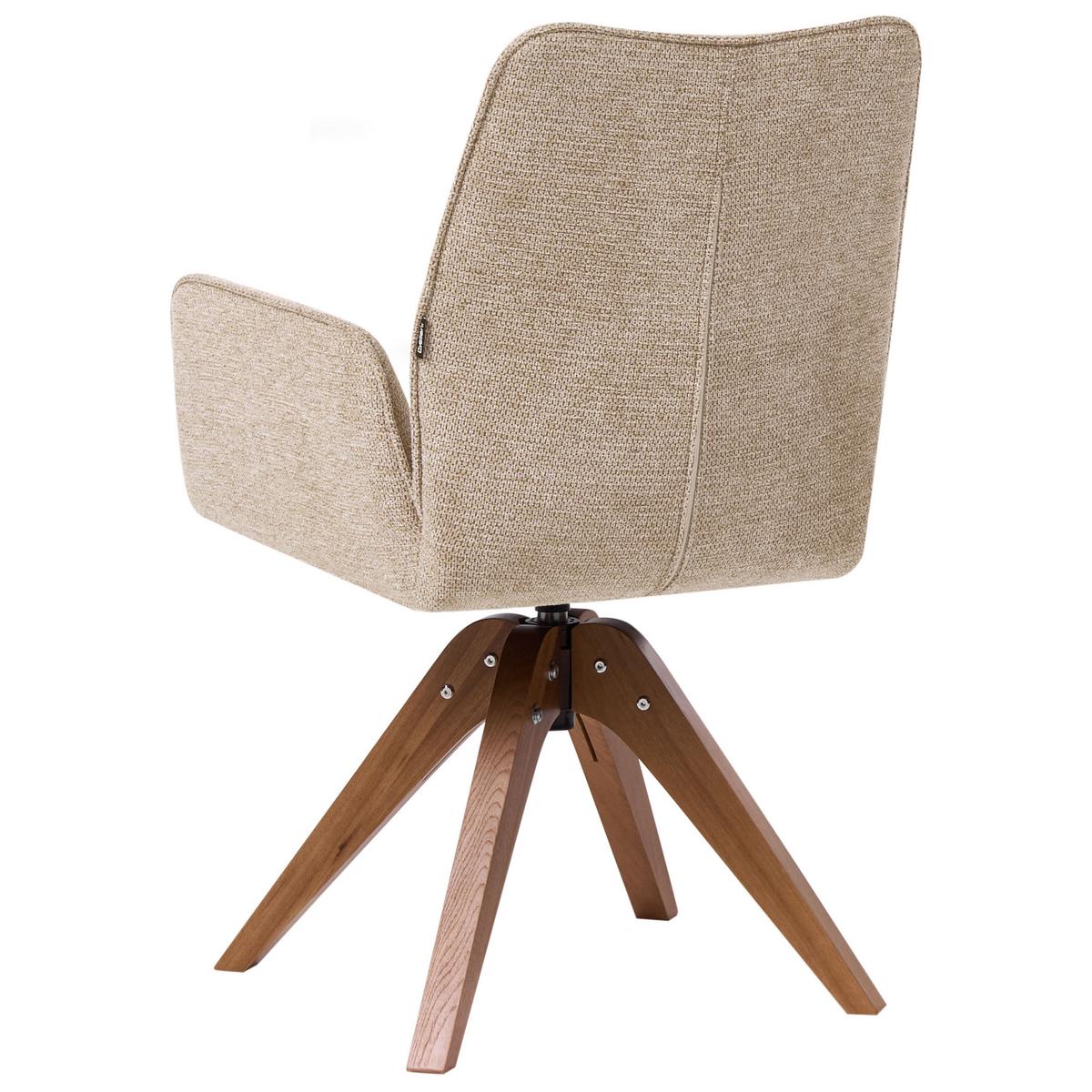ESSZIMMERSTUHL Beige Mokena - Beige/Braun, Textil (58/90/66cm) - Beliani