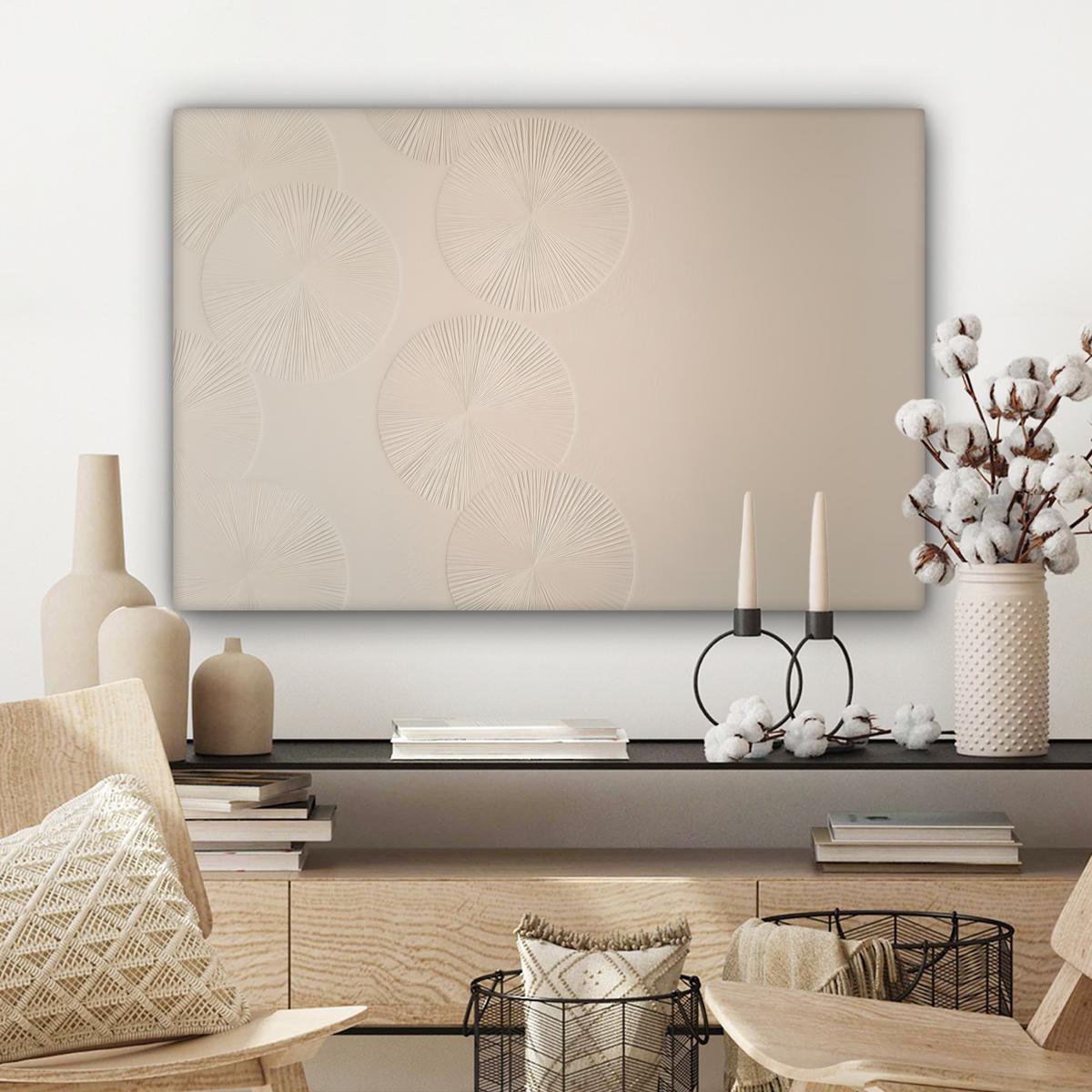 LEINWANDBILD Japandi - Beige - Modern Gemälde 60x40 cm - Ecru, Textil (60/40cm) - MuchoWow