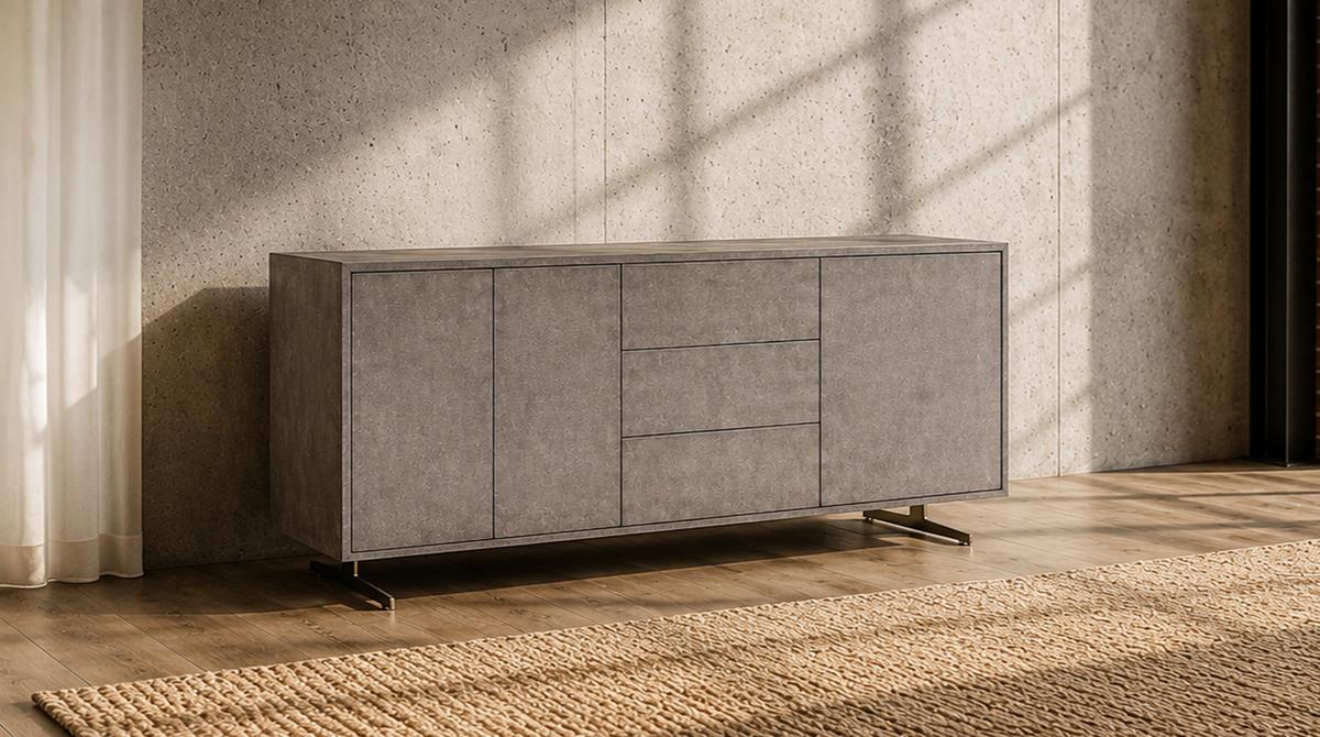 SIDEBOARD GALA Grau Holz - Grau, Holz/Metall (180/85/40cm) - KAWOLA