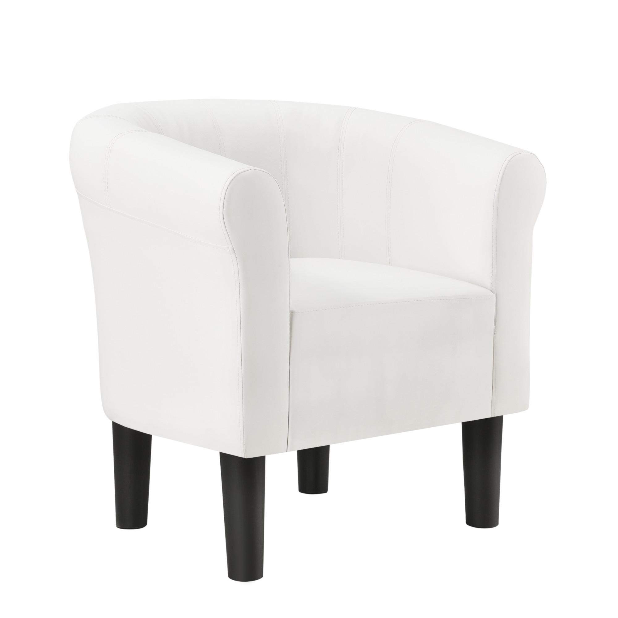 SESSEL Jelgava Kunstleder Weiß - Weiß, Textil (70/70/58cm) - [en.casa]