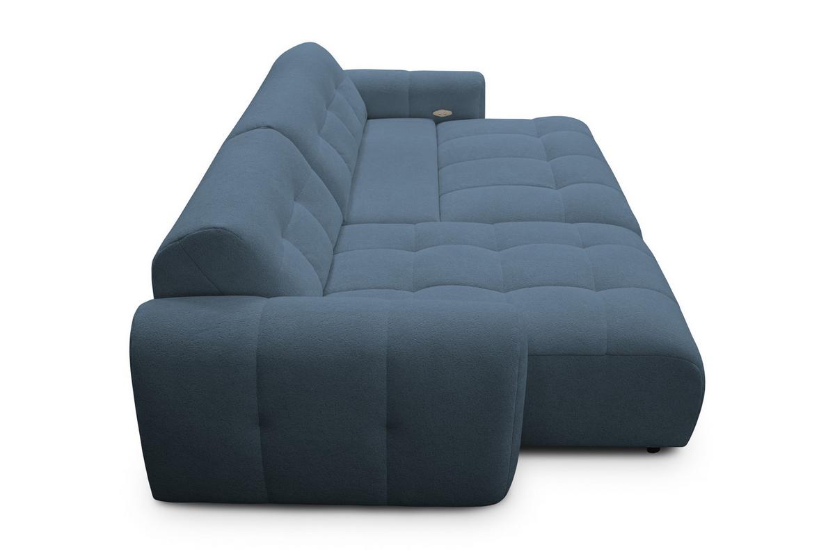 ECKSOFA LUMERO 4-Sitzer LINKS, marineblau - Blau/Schwarz, Holz/Textil (275/166cm) - Courtois Laville