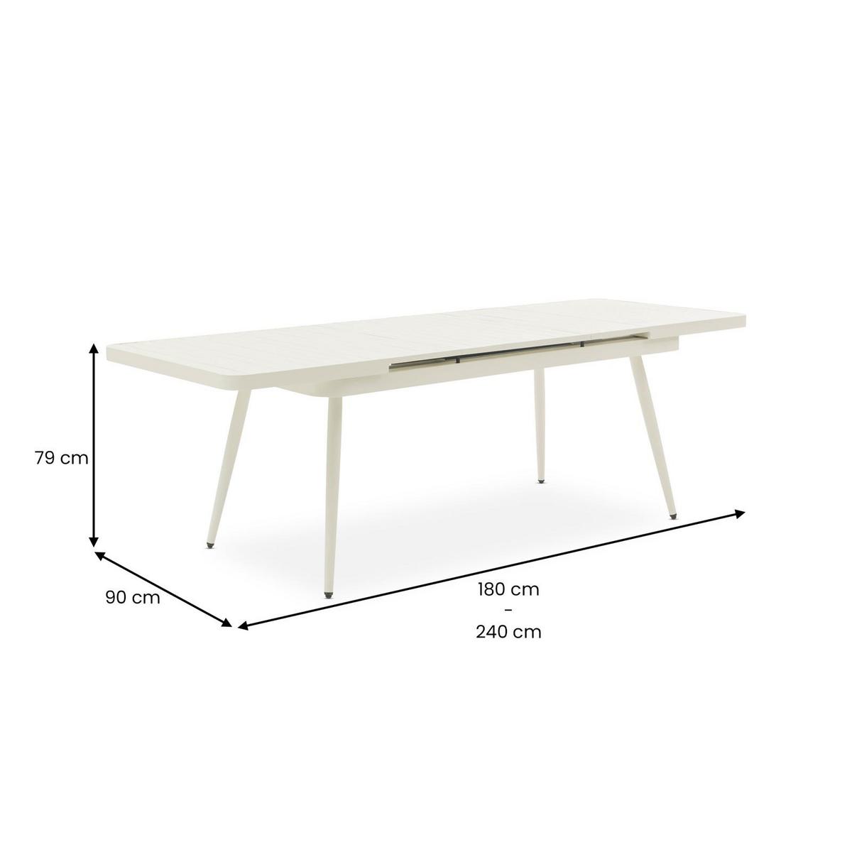 GARTENTISCH SUNNY weiß - Weiß, Metall (90/180/77cm) - IDIMEX