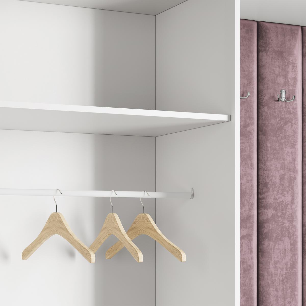 GARDEROBENSCHRANK REMA 200/240/60 cm Modern Garderobe-Set Kaschmir - Kaschmir/Lila, Holzwerkstoff (200/240/60cm) - MASSENO