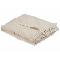DECKE Helles Beige Acacia 125/150 cm - Beige, Naturmaterialien/Textil (125/150cm) - Beliani