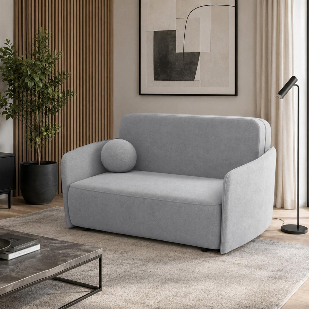 SCHLAFSOFA Paxi 165 cm - Hellgrau/Schwarz, Textil/Metall (165/84/106cm) - Selsey