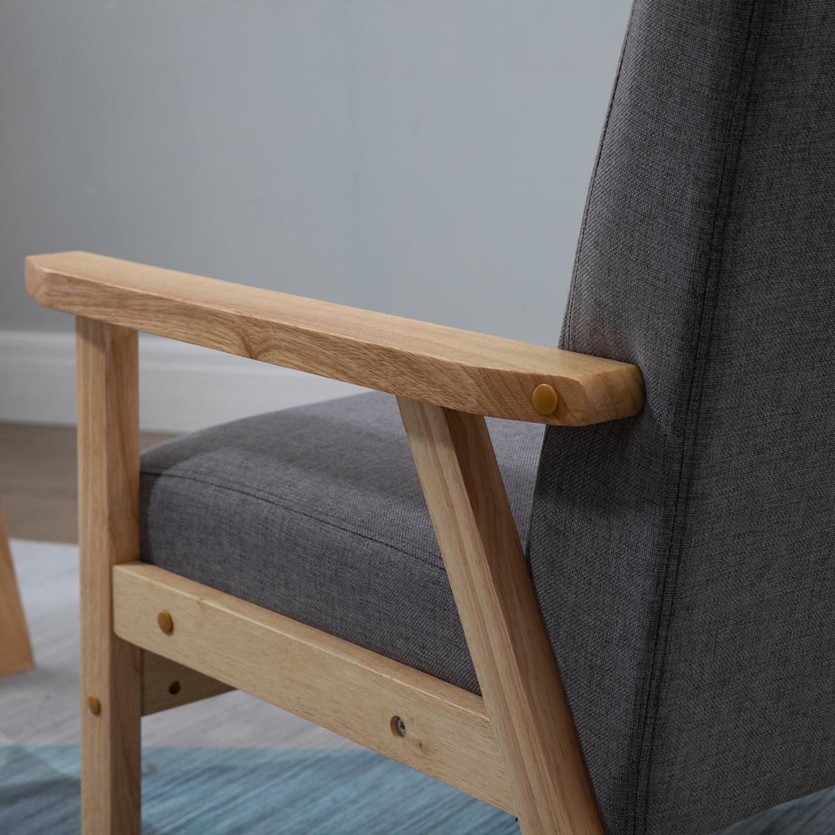 SESSEL mit Armlehnen in Leinenoptik - Grau, Textil (70/72/64cm) - HOMCOM