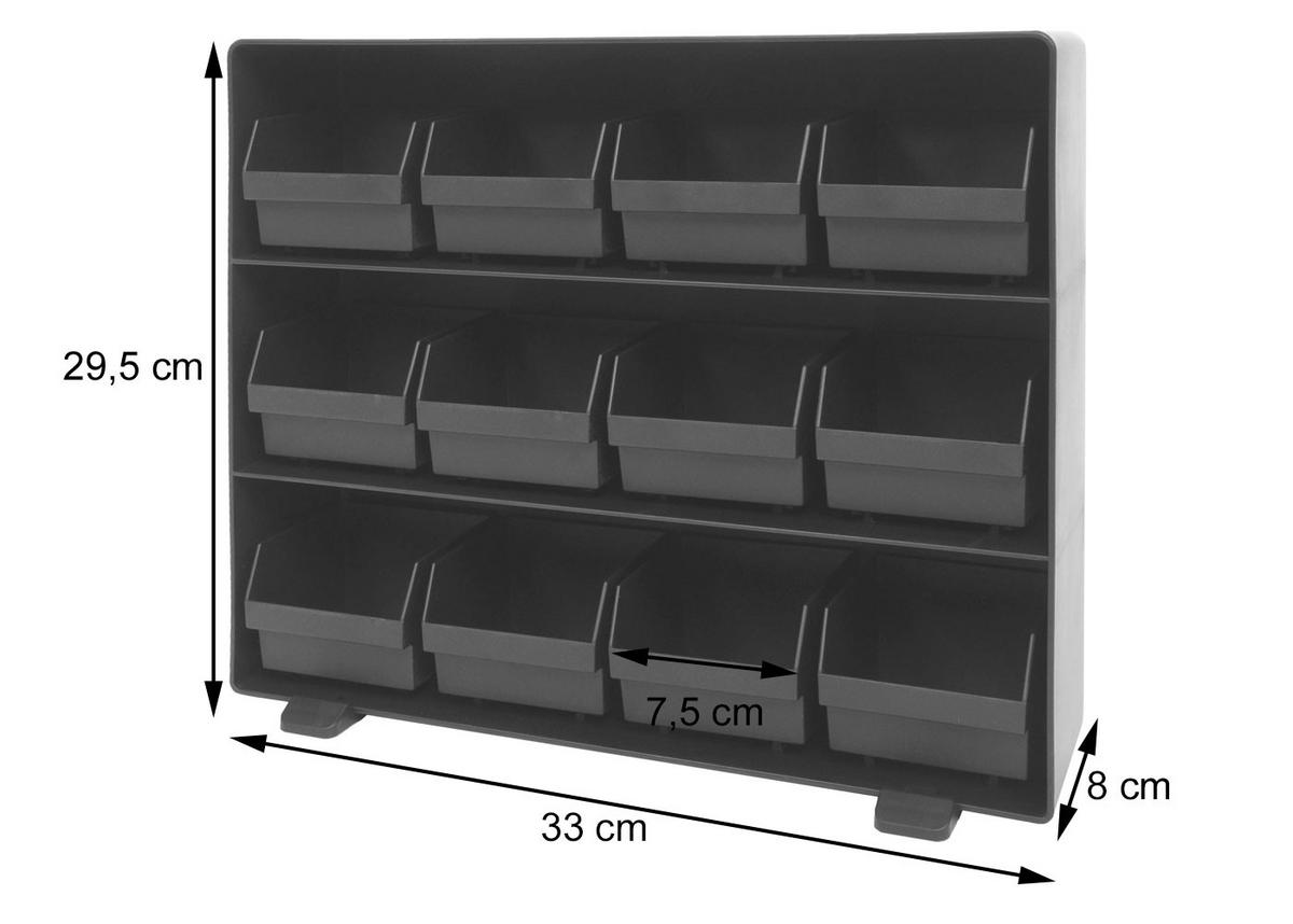 AUFBEWAHRUNGSBOX eckig Schwarz - Schwarz, Kunststoff (33/29/8cm) - MCW