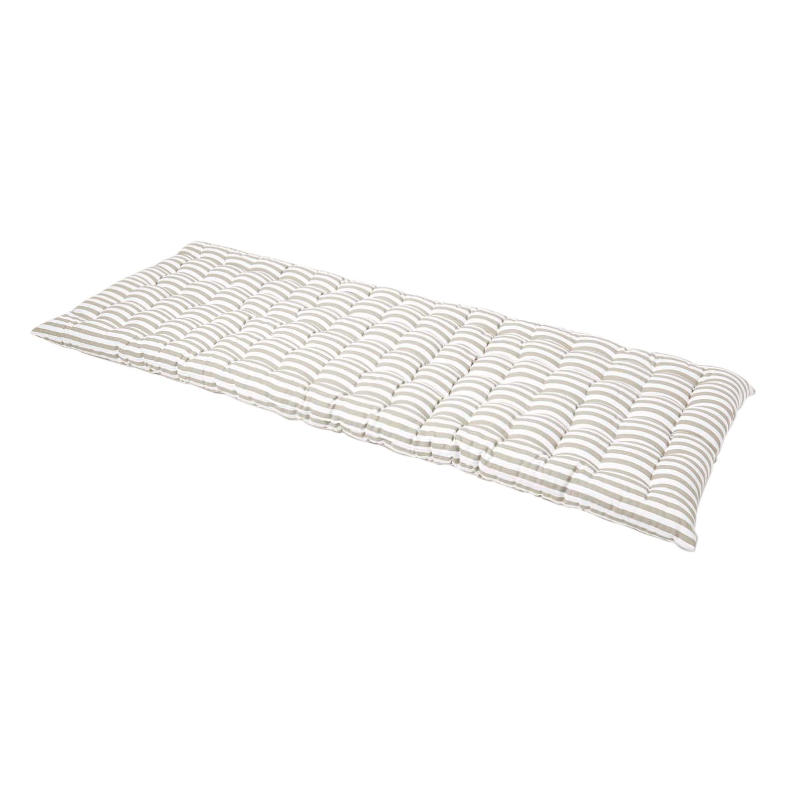 BANKAUFLAGE 3-Sitzer grau-weiß gestreift 143/48/5 cm - Grau, Textil (143/48/5cm) - Homescapes