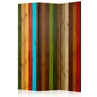 PARAVENT Beidseitig Bedruckter 3-tlg 135x172 cm Holz Regenbogen - Multicolor, Holz/Textil (135/172/3cm) - Muralo