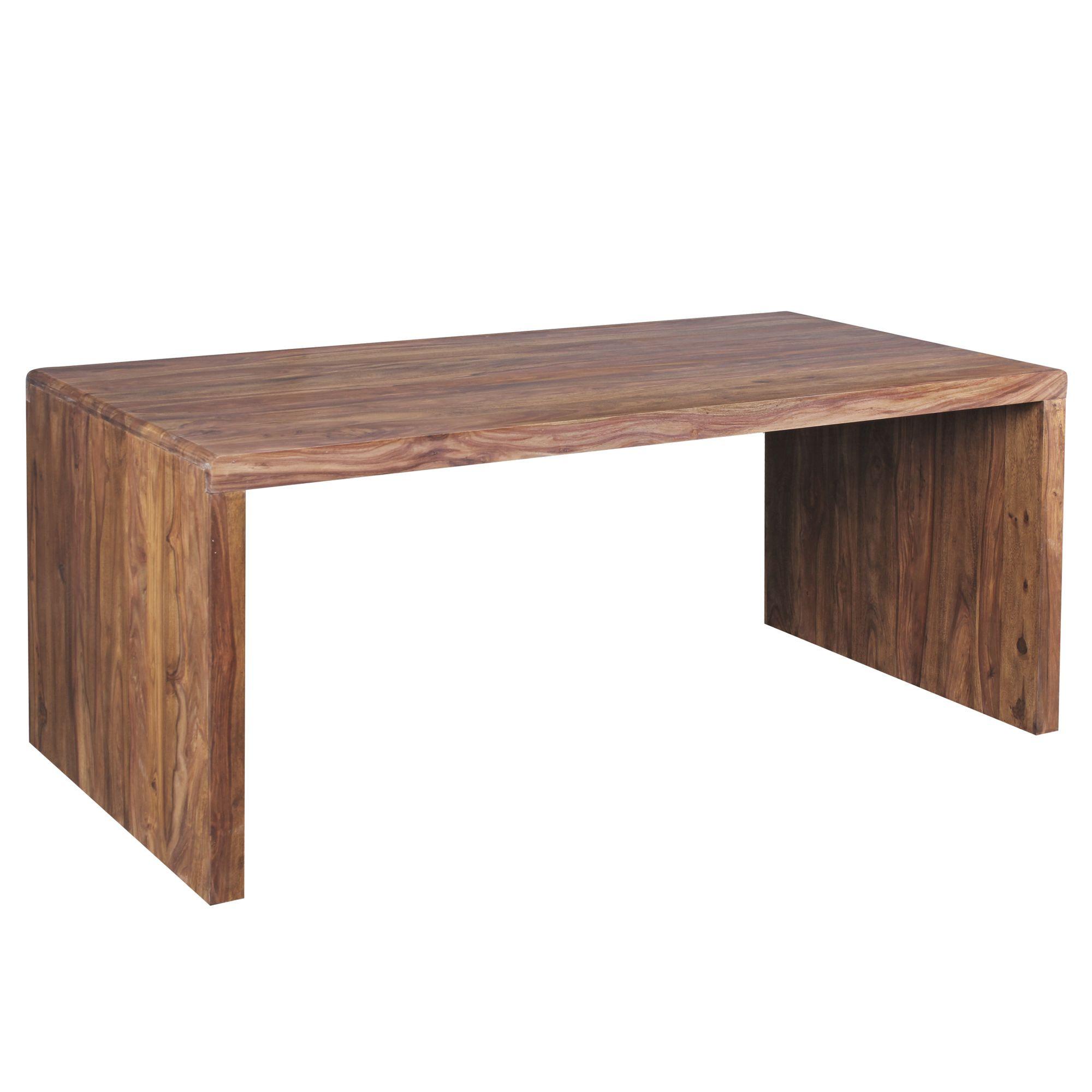 SCHREIBTISCH Massivholz Stauraum Abgerundete Ecken, Braun 180x90x76 cm - Braun, Holz (90/180/76cm) - KADIMA DESIGN