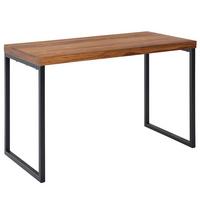 SCHREIBTISCH – Massivholz/Metall, 117x59x76,5 cm, dunkel, kompakt, Industrial-Stil - Schwarz/Braun, Holz/Metall (117/59/77cm) - KADIMA DESIGN
