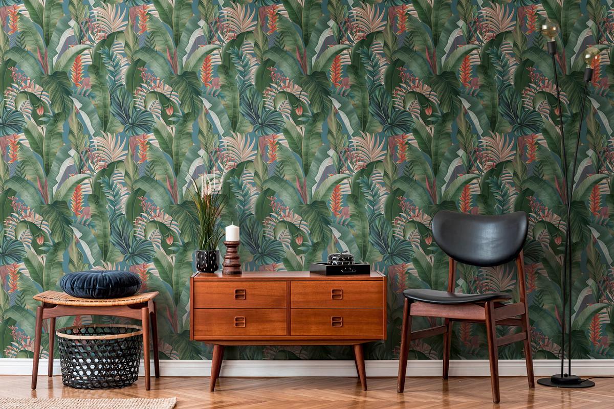 VLIESTAPETE Bunt 53/1005 cm - Petrol, Textil (53/1cm) - KUNSTLOFT