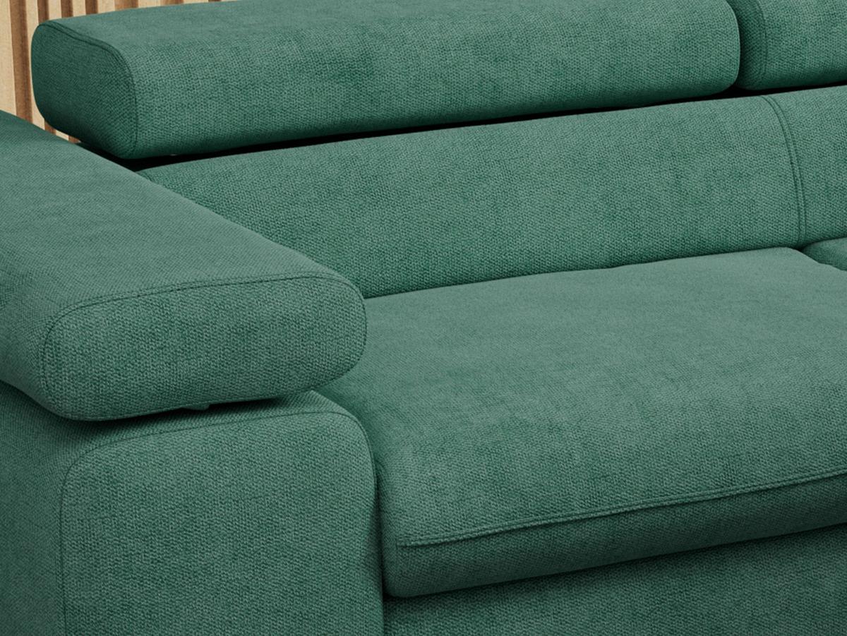 ECKSOFA PETER L Grün Struktur - Rechts Seite - Schwarz/Grün, Textil/Metall (273/208cm) - MKS