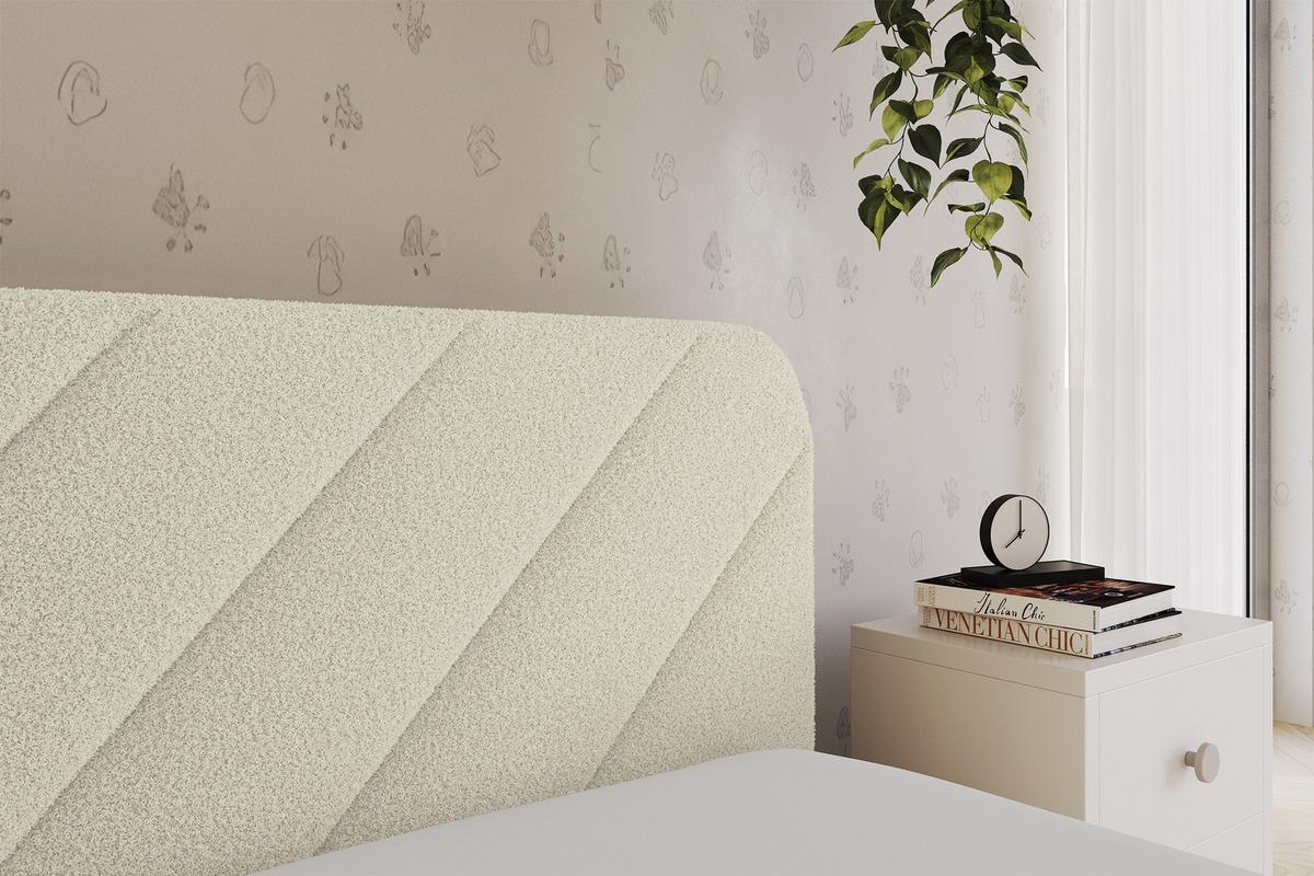 EINZELLBETT Jugendbett mit Bettkasten, Links - FIKY 80x200 Beige - Champagner, Holzwerkstoff/Textil (80/200cm) - ALTDECOR