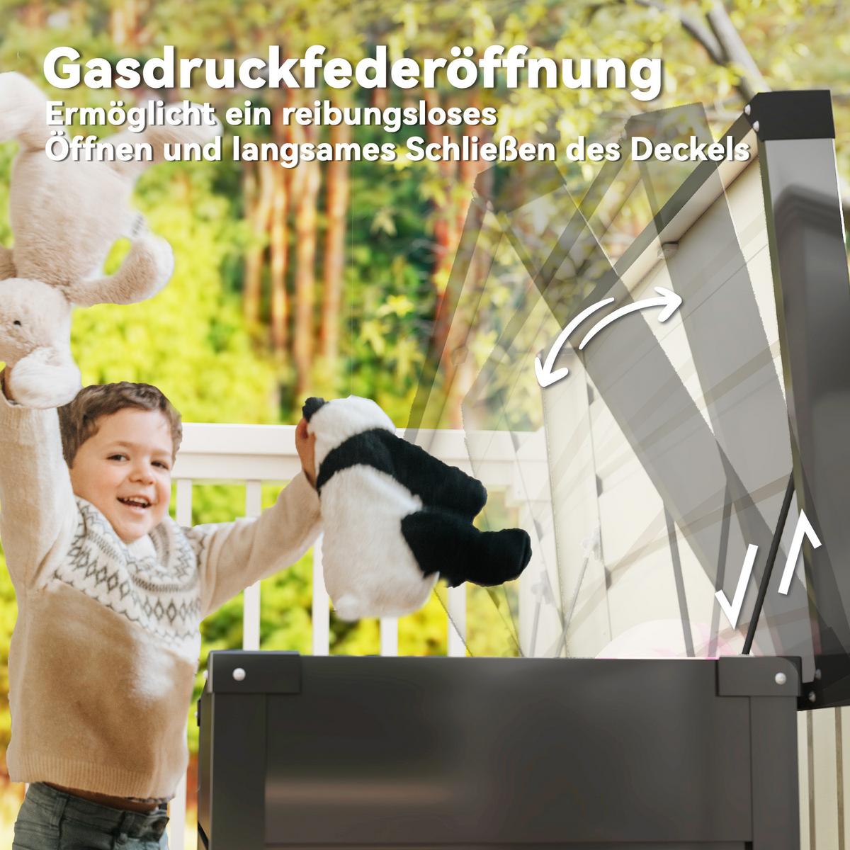 GARTENBOX Verzinkter Stahl Grau - Grau, Metall (61/62/120cm) - Outsunny