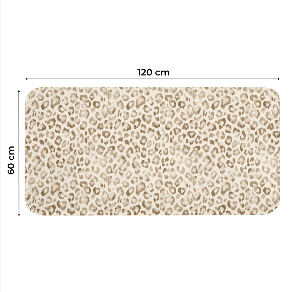 WC-VORLEGER Leopard - Klassisch - Beige WC Teppich 120x60 cm - Hellbraun, Textil (120/1cm) - OnlyWow