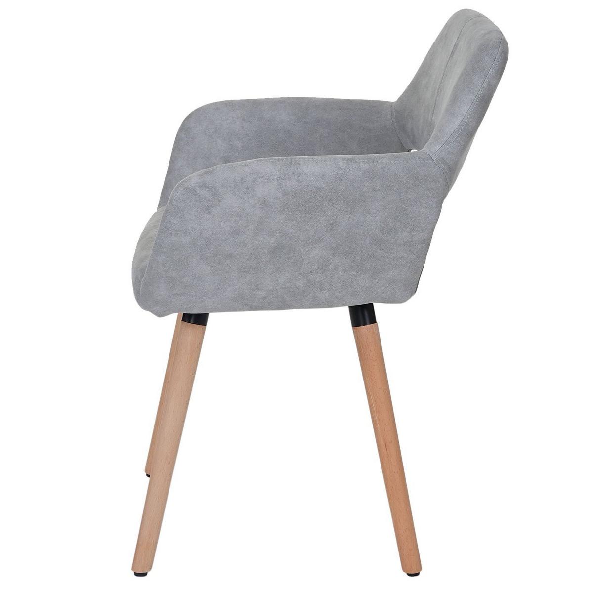 ESSZIMMERSTUHL Beton Dekor 6er-Set - Grau, Holz (56/78/57cm) - MCW