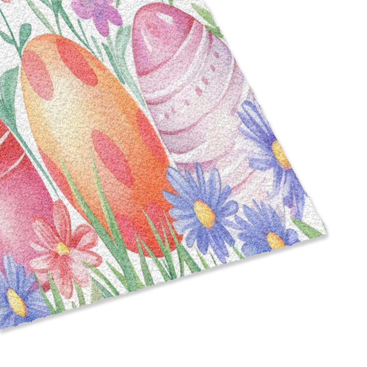 FUSSMATTE Blumengarten - Bunt - Eier Teppichmatte 60x40 cm - Multicolor/Weiß, Kunststoff (40/60cm) - MuchoWow