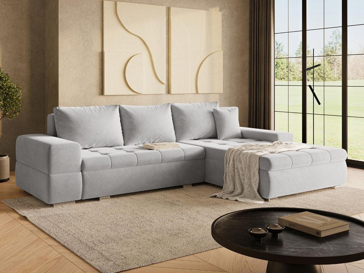 ECKSOFA Sonia Grau - Silberfarben/Grau, Holz/Textil (310/210cm) - Graingold