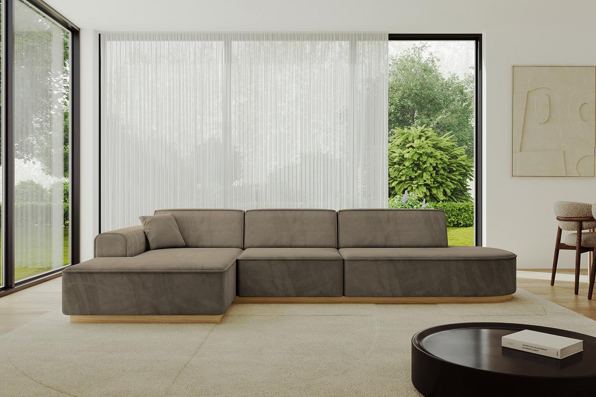 ECKSOFA Ottomane Links IREA-L2-v2 - 328x171x83 cm Braun - Braun, Holzwerkstoff/Textil (328/171cm) - ALTDECOR