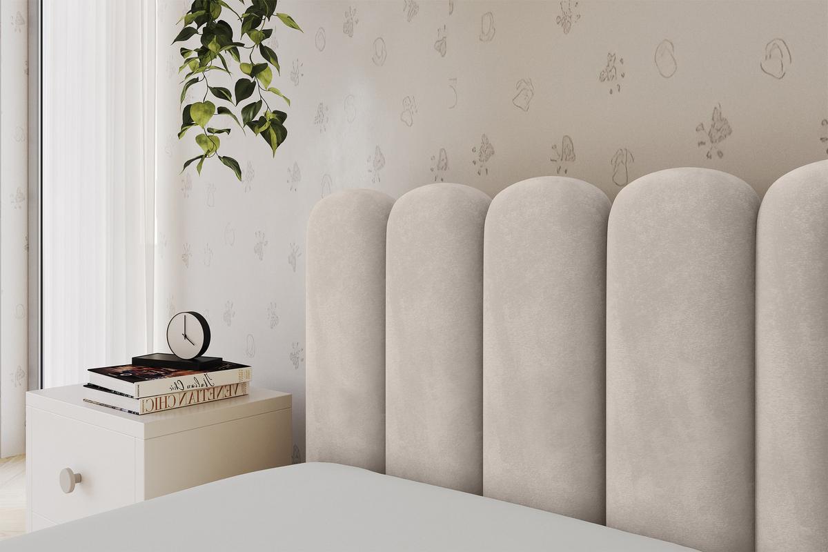 EINZELLBETT Jugendbett mit Bettkasten und Matratze H3/H4, Rechts - HUGY 100x200 Beige - Ecru, Holzwerkstoff/Textil (100/200cm) - ALTDECOR