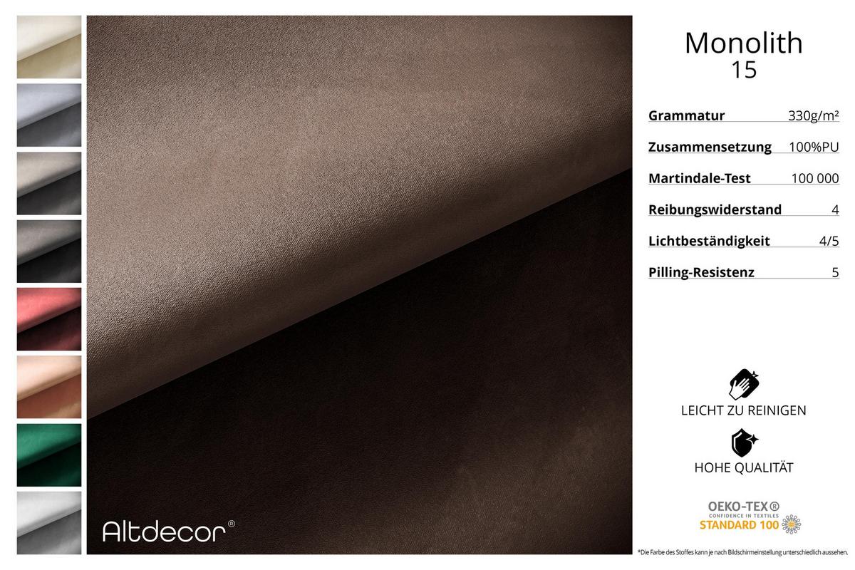 ECKSOFA modulares Sofa Kerru-L3 - 475x190x70 cm Braun Velours - Braun, Holzwerkstoff/Textil (475/190cm) - ALTDECOR