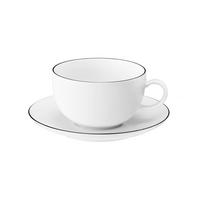 MILCHKAFFEETASSE MIT UNTERTASSE Lido Black Line weiß 350 ml - Weiß, Keramik (16/8.7/16cm) - Seltmann Weiden