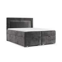 BOXBETT Lontano 120/200 cm Stahl im Lotta Stoff - Chromfarben/Graphitfarben, Holz/Holzwerkstoff (120/200cm) - AltaBeds