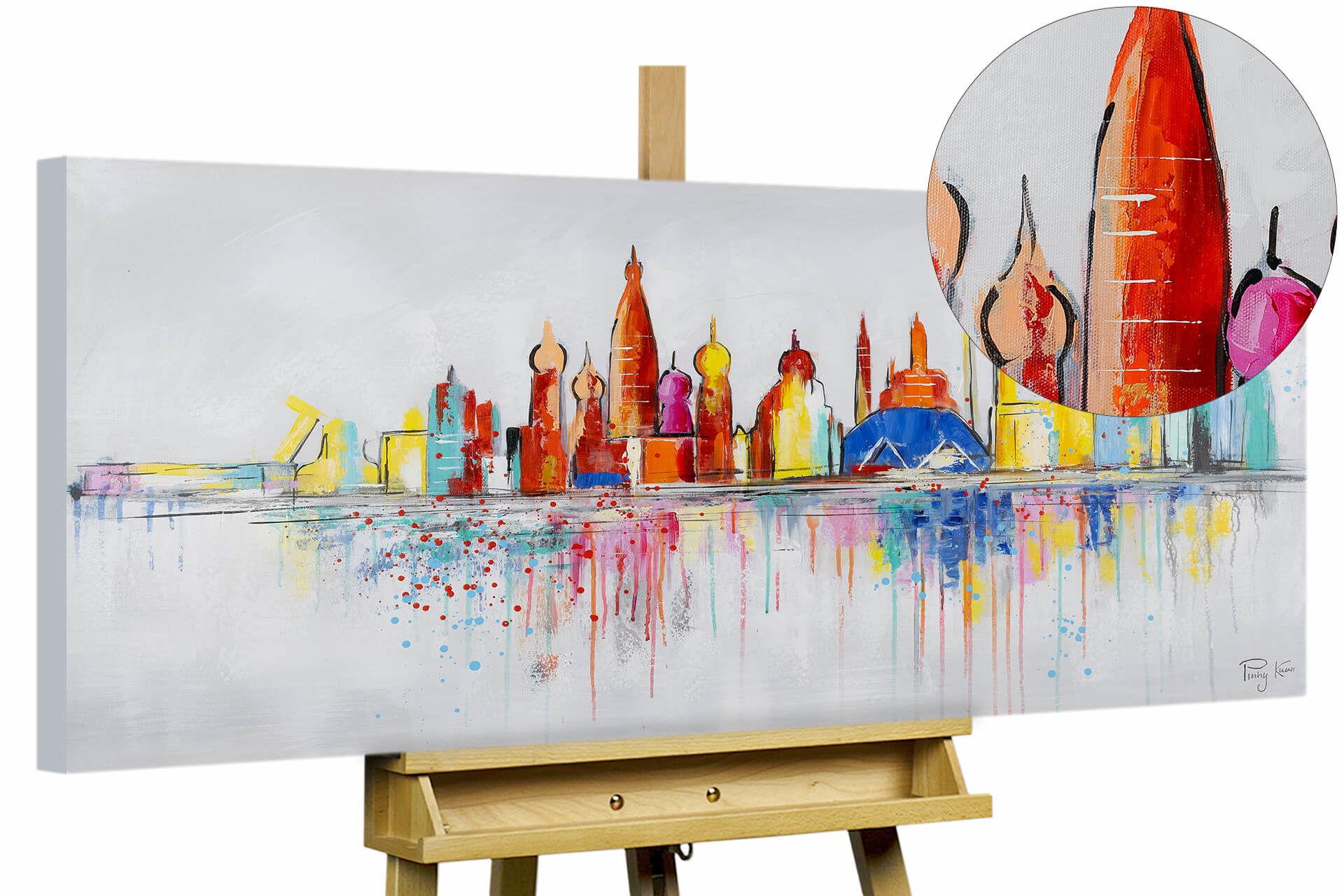 ACRYLBILD HANDGEMALT 120/60 cm - Grau, Holz/Textil (120/60cm) - KUNSTLOFT