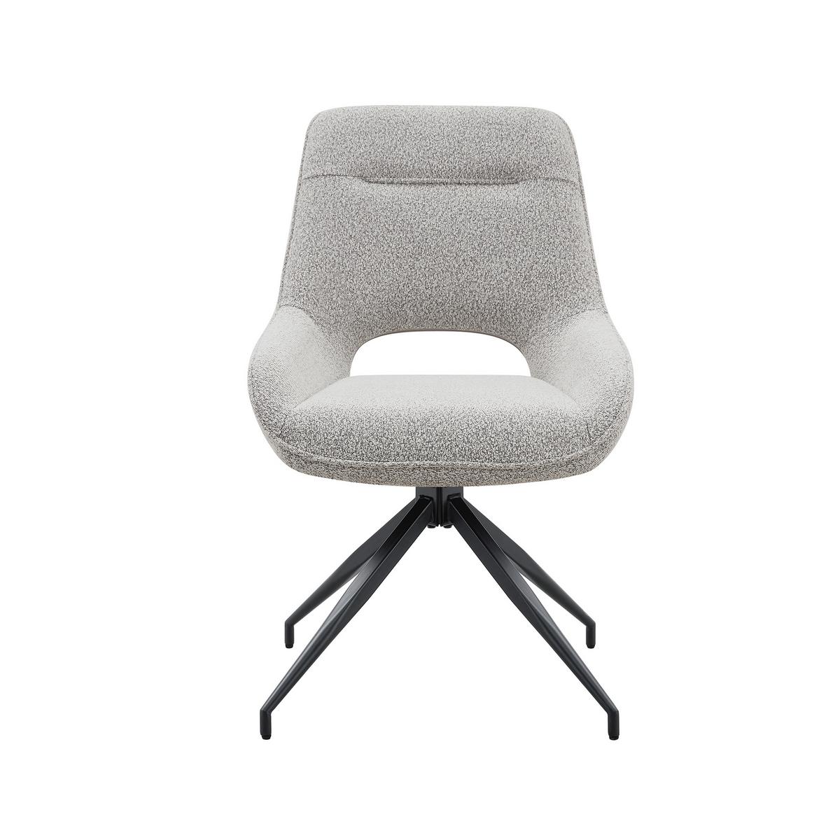 ESSZIMMERSTUHL 2er Set 360° Drehbar Beigegrau Stoff & Schwarzes Metallgestell - Greige, Textil (50/87/50cm) - Urban Meuble