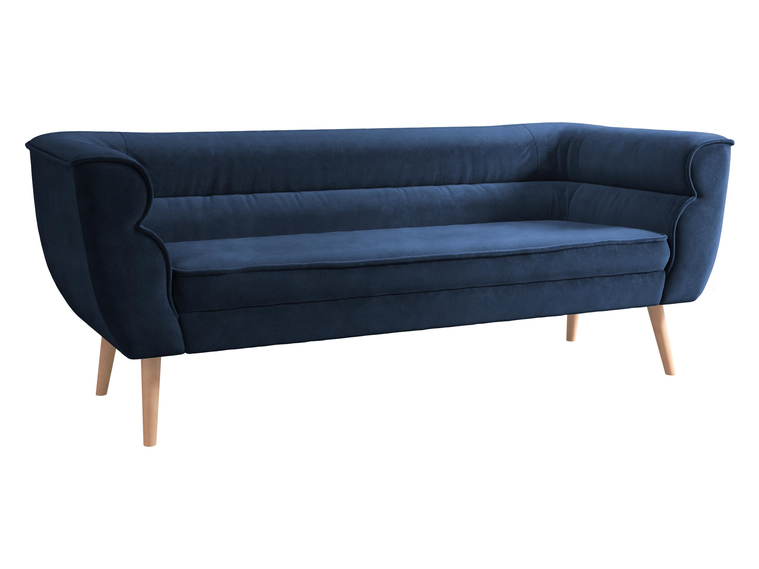 SOFA Bal 3 - Dunkelblau/Naturfarben, Holz/Textil (182/75/74cm) - MIRJAN24