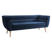 SOFA Bal 3 - Dunkelblau/Naturfarben, Holz/Textil (182/75/74cm) - MIRJAN24