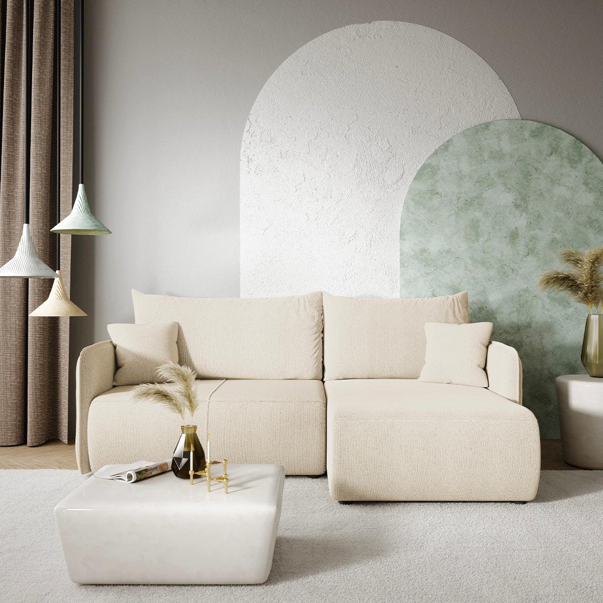 ECKSOFA Claudio 3 Sitzplätze Beige - Beige, Holz (207/148cm) - Petits-meubles