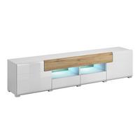 TV-MÖBEL Jules Weiß und Holz - Weiß, Holzwerkstoff (208/47/39cm) - Petits-meubles