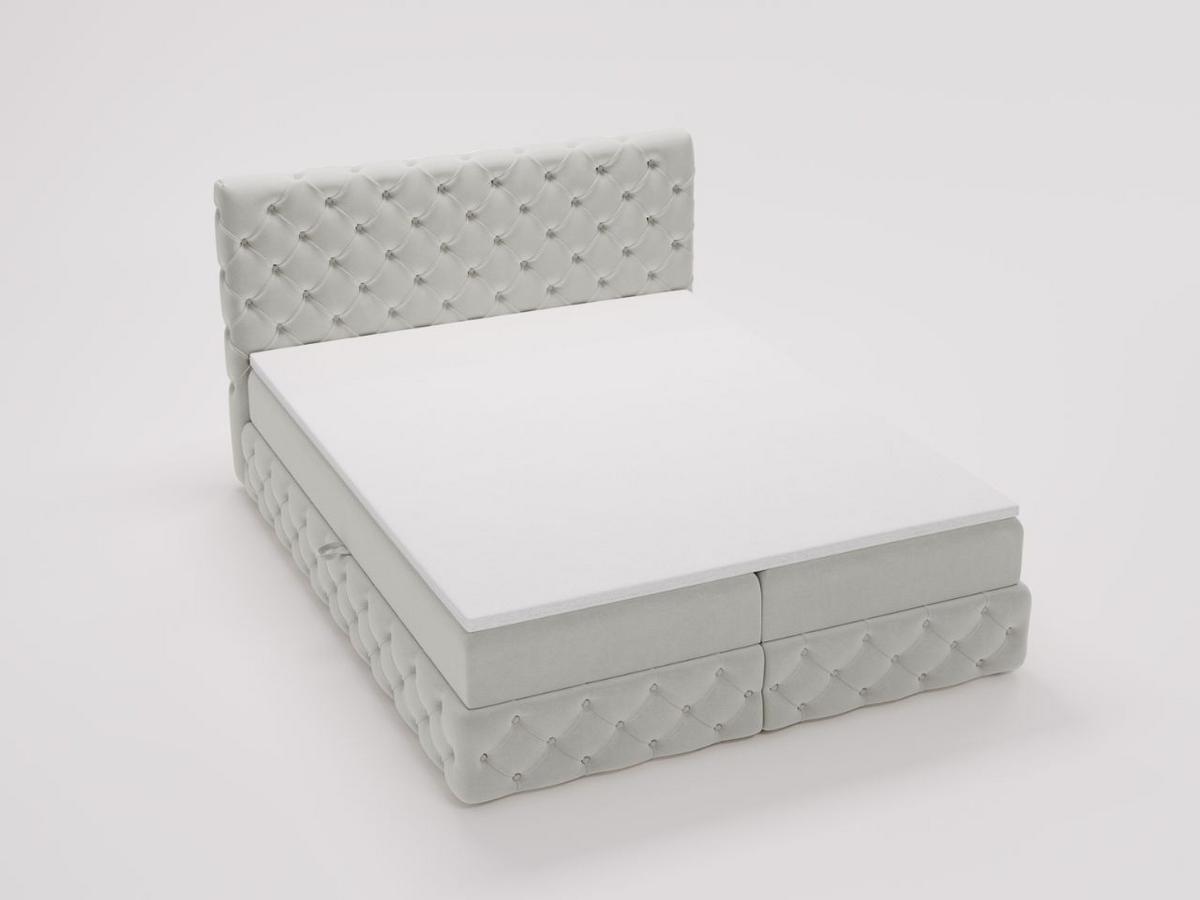 BOXBETT Canolo 160x200 Hellgrau - Hellgrau, Holz/Textil (160/200cm) - Graingold