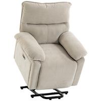 ELEKTRISCHER-AUFSTEHSESSEL Chenille 100 Polyester Creme - Creme, Textil/Metall (82/96/88cm) - HOMCOM