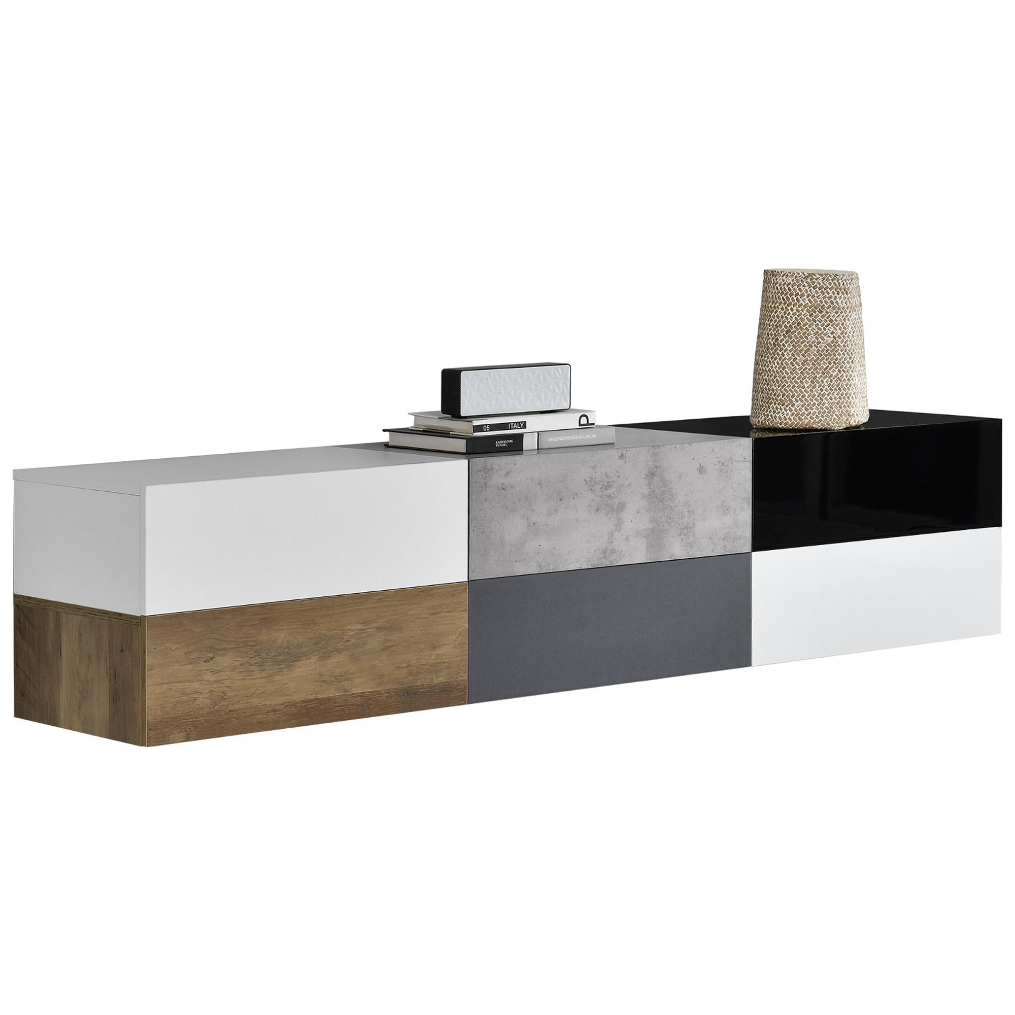 WANDREGAL-SET 6 TLG. Oslo - Multicolor, Holzwerkstoff (46/15/30cm) - [en.casa]