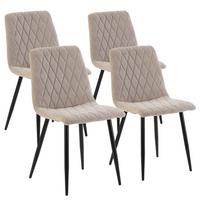 STUHL 4er-Set Abril Stoff beige - Beige, Textil/Metall (45/84/56cm) - VS Venta-stock