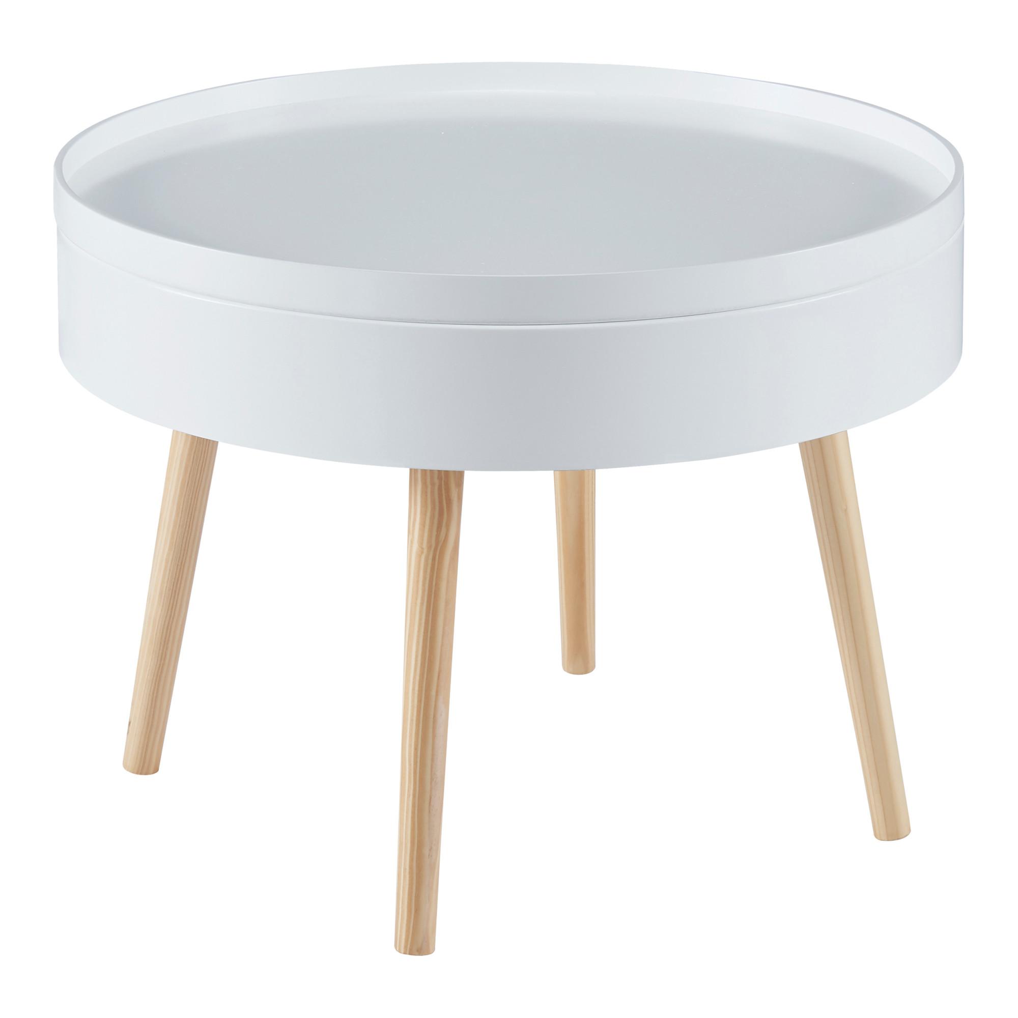 COUCHTISCH Bongard 60/60/45 - Weiß/Braun, Holz/Holzwerkstoff (60/60/45cm) - [en.casa]