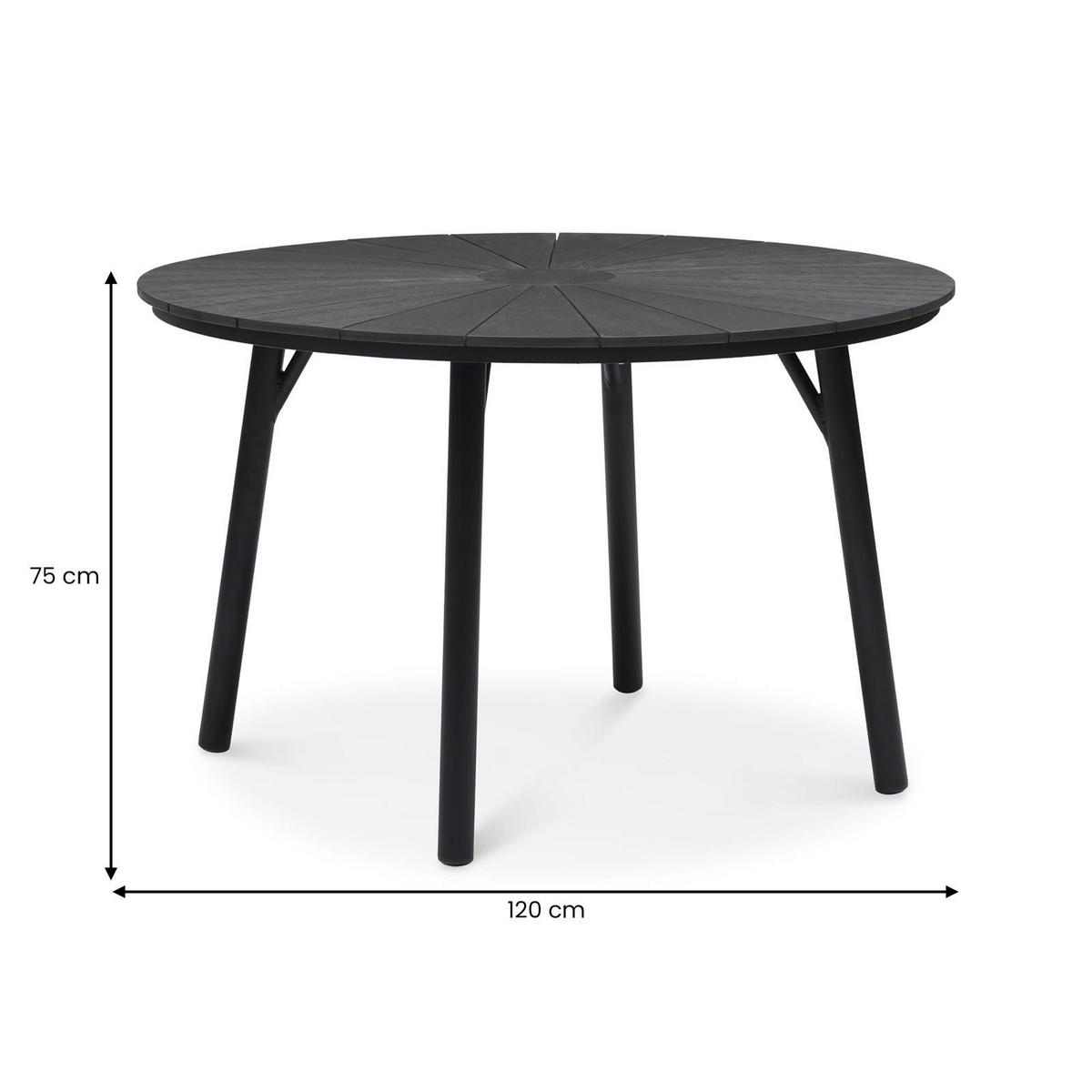 GARTENMÖBEL SET AGAPE/WINDY 5er Set grau, schwarz - Grau, Metall - IDIMEX